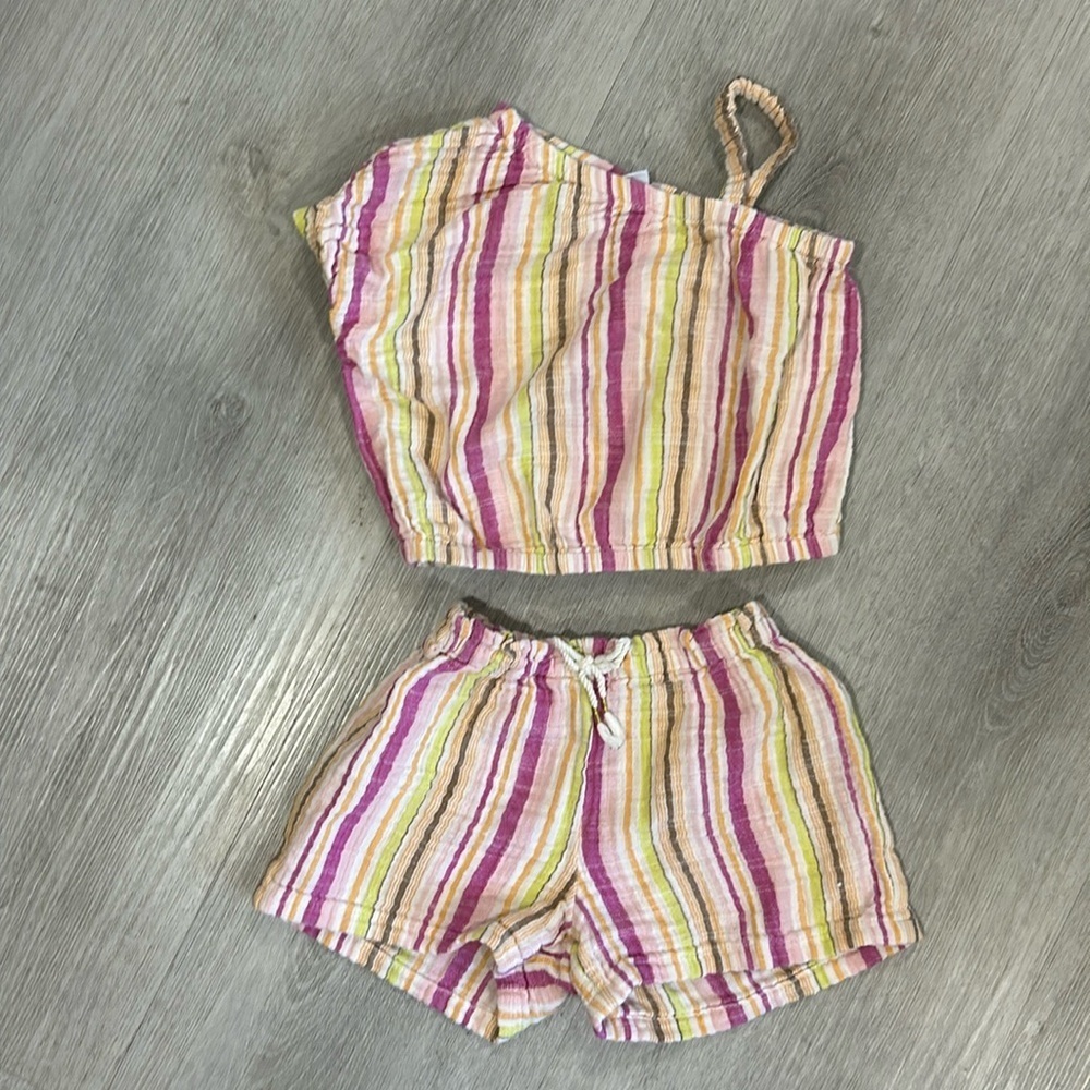 Old navy gauzy striped two piece set
